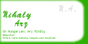 mihaly arz business card